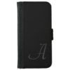 Simple Black with Gray Monogram Wallet Phone Case For iPhone 6/6s
