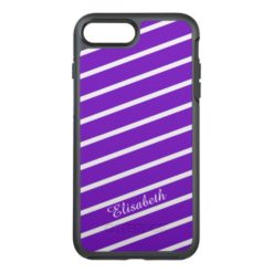 Simply Stripes purple + your backgr. & Name OtterBox Symmetry iPhone 7 Plus Case
