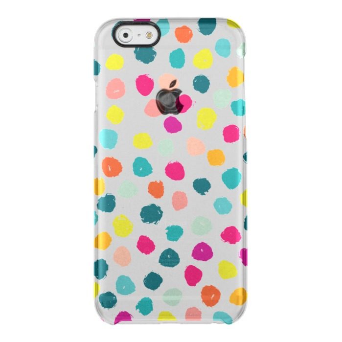 Sketchy Happy Color Dots Clear iPhone 6/6S Case