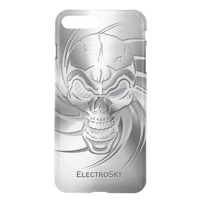 Skull Shape on Brushed Steel iPhone 7 Plus Case