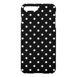 Small White Polka dots black background iPhone 7 Plus Case