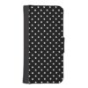Small White Polka dots black background iPhone SE/5/5s Wallet Case