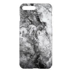 Smoke Streaked Black White marble stone finish iPhone 7 Plus Case