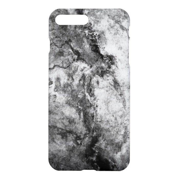Smoke Streaked Black White marble stone finish iPhone 7 Plus Case