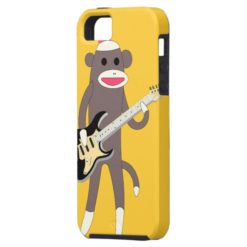 Sock Monkey Rocks w/ Electric Guitar - Iphone 5 iPhone SE/5/5s Case