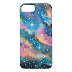 Space Art Watercolor Galaxy iPhone 7 Case
