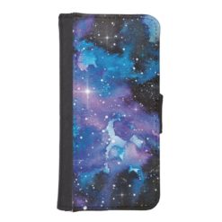 Space Art Watercolor Galaxy iPhone SE/5/5s Wallet