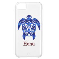 Sparkling Blue Hawaiian Sea Turtle on White Case For iPhone 5C