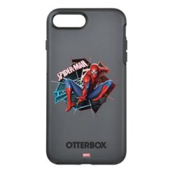 Spider-Man in Fractured Web Graphic OtterBox Symmetry iPhone 7 Plus Case