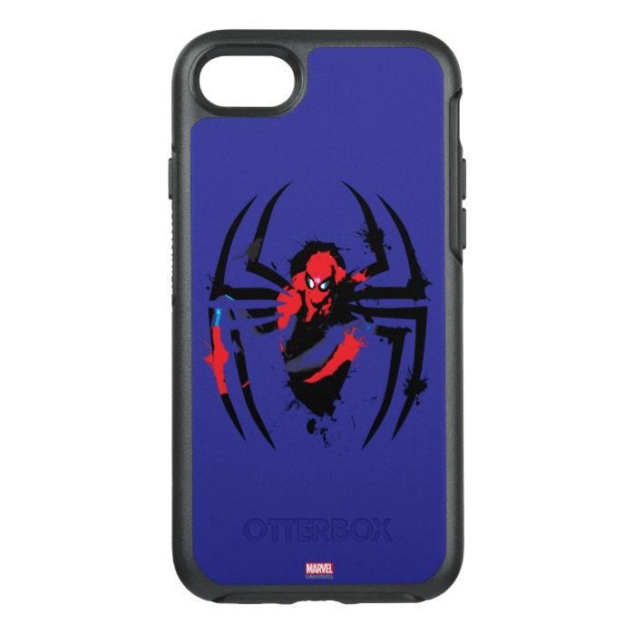 Spider-Man in Spider Shaped Ink Splatter OtterBox Symmetry iPhone 7 Case