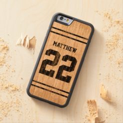 Sport Jersey Number Wood iPhone 6 Carved Cherry iPhone 6 Bumper