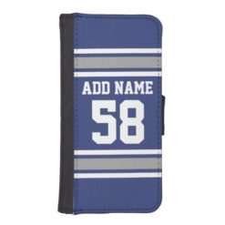 Sports Team Jersey with Custom Name and Number iPhone SE/5/5s Wallet Case