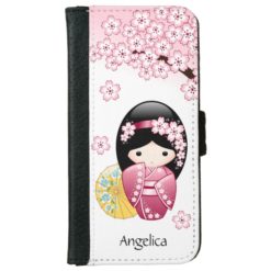 Spring Kokeshi Doll - Cute Japanese Geisha Girl iPhone 6/6s Wallet Case