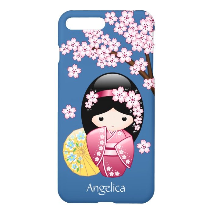 Spring Kokeshi Doll - Cute Japanese Geisha Girl iPhone 7 Plus Case