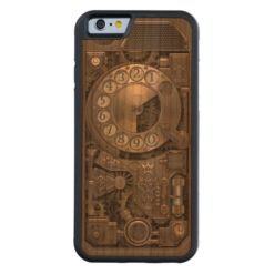 Steampunk Rotary Metal Dial Phone. Carved Cherry iPhone 6 Bumper Case