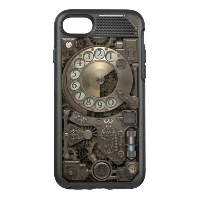 Steampunk Rotary Metal Dial Phone. OtterBox Symmetry iPhone 7 Case