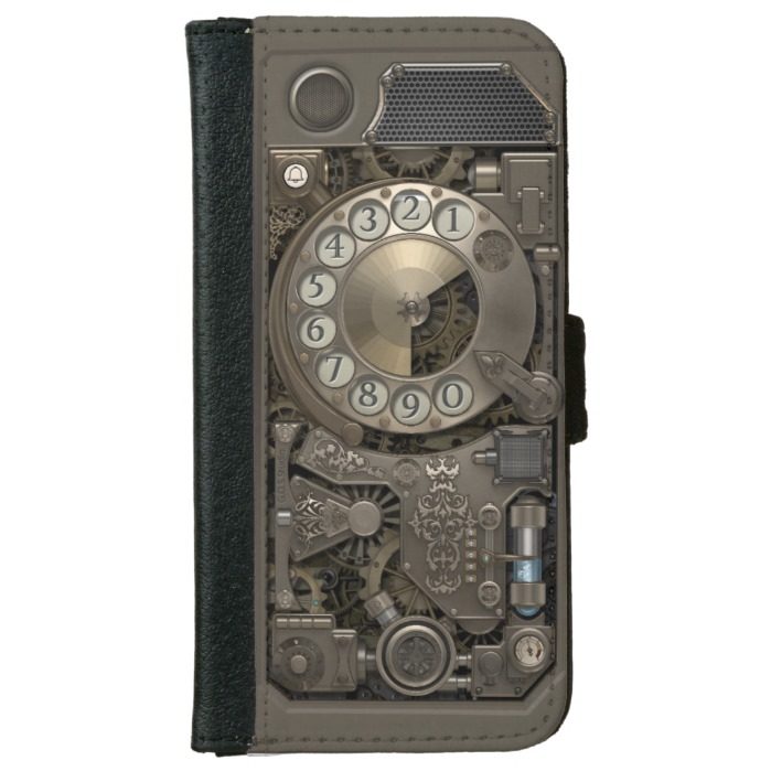 Steampunk Rotary Metal Dial Phone. Wallet Phone Case For iPhone 6/6s
