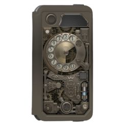 Steampunk Rotary Metal Dial Phone. iPhone 6/6s Wallet Case