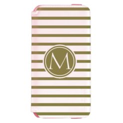 Style Monogrammed with Woodbine Stripes iPhone 6/6s Wallet Case