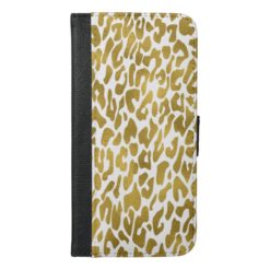 Stylish Gold Cheetah Animal Print iPhone 6/6s Plus Wallet Case