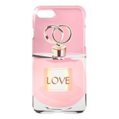 Stylish Perfume Bottle Unique Girly Pink and Gold iPhone 7 Case