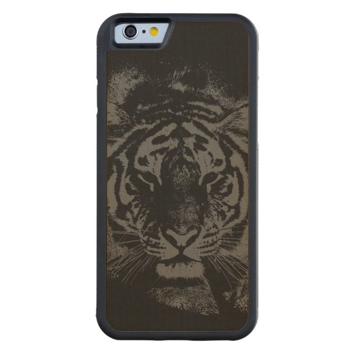 Stylish Tiger Wooden Carved Maple iPhone 6 Bumper Case