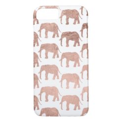 Stylish modern rose gold wild elephants pattern iPhone 7 case