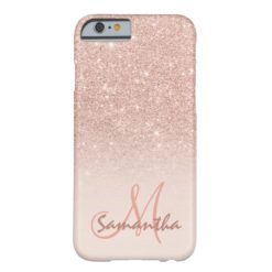 Stylish rose gold ombre pink block personalized barely there iPhone 6 case