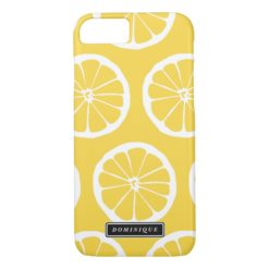 Summer Yellow Lemon Slices Pattern iPhone Case