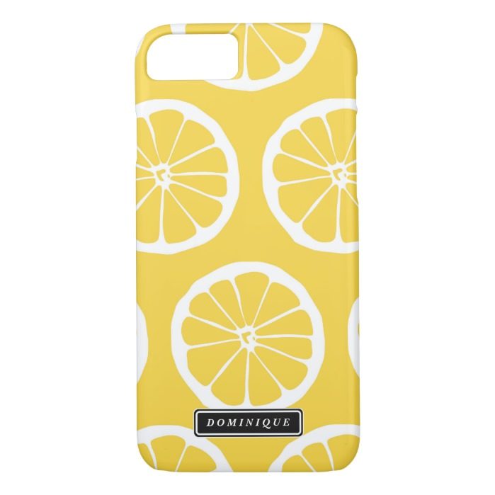 Summer Yellow Lemon Slices Pattern iPhone Case