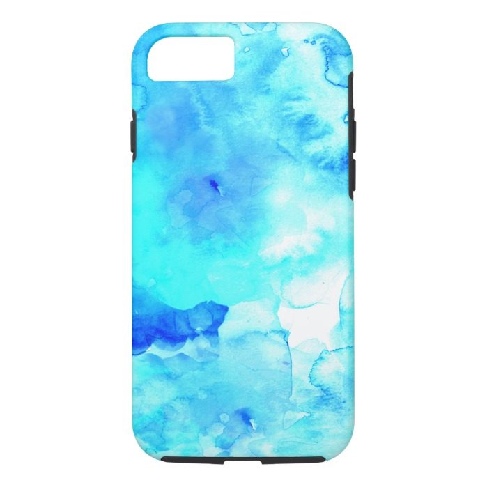 Summer modern blue sea hand painted watercolor iPhone 7 case