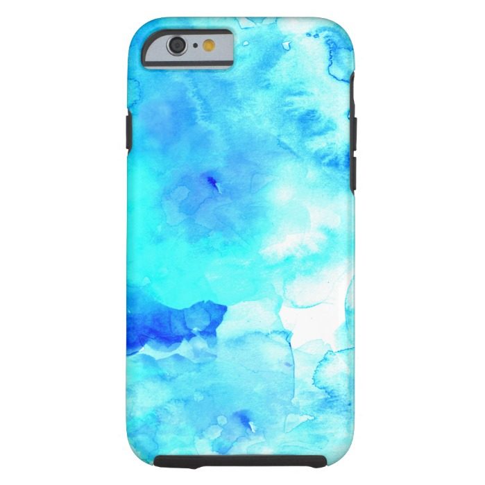 Summer modern blue sea hand painted watercolor tough iPhone 6 case