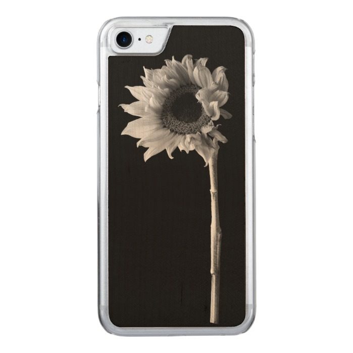 Sunflower - Black and White Photograph Carved iPhone 7 Case