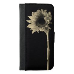 Sunflower - Monochrome Fine Art Photograph iPhone 6/6s Plus Wallet Case