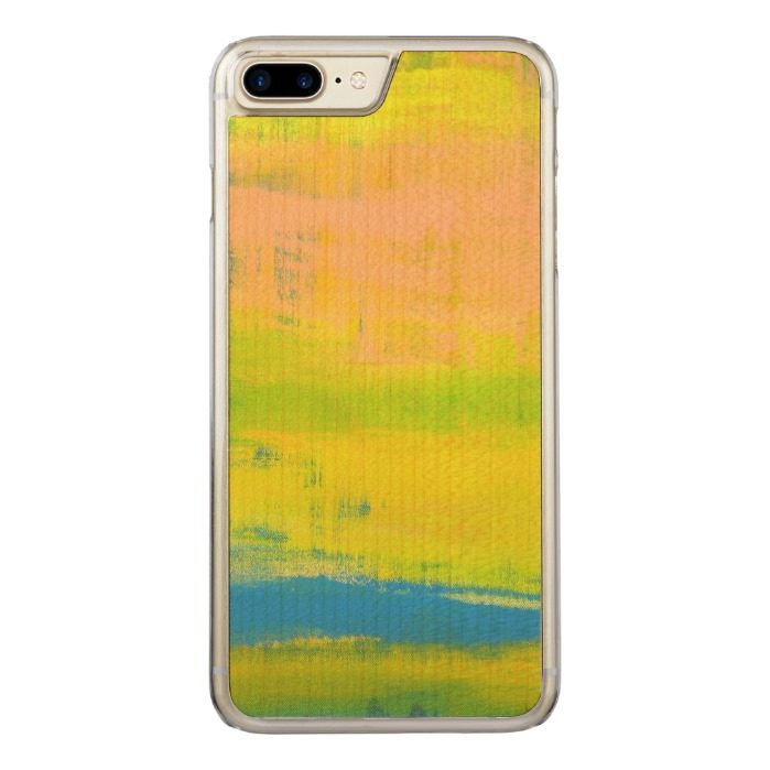 Sunny Yellow Coral Blue Abstract Grunge Art Carved iPhone 7 Plus Case