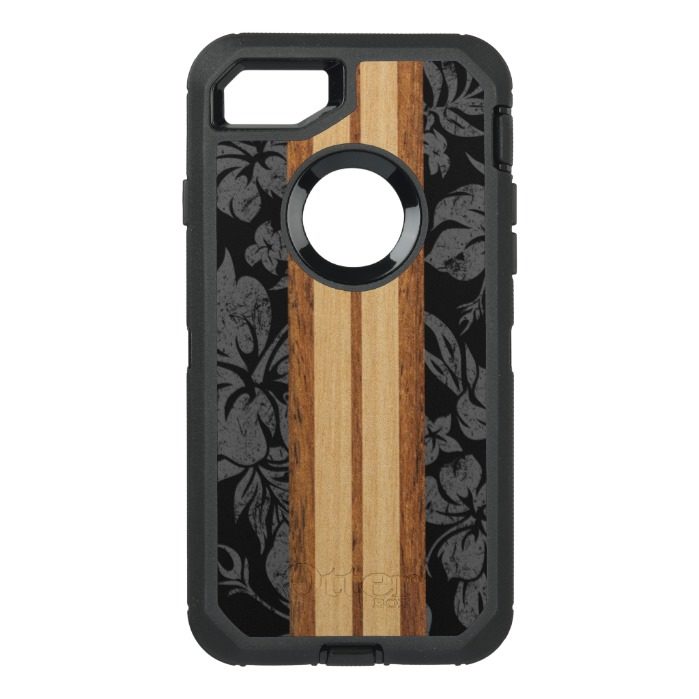 Sunset Beach Faux Wood Surfboard Hawaiian OtterBox Defender iPhone 7 Case