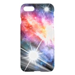 Super Nova Galaxy Space Rainbow Nebula Blue Pink iPhone 7 Case