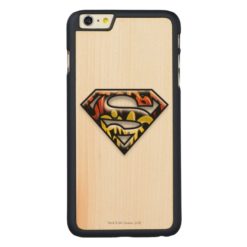Superman S-Shield | Black Outline Graffiti Logo Carved Maple iPhone 6 Plus Case