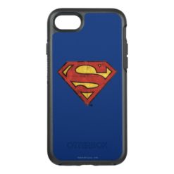 Superman S-Shield | Grunge Black Outline Logo OtterBox Symmetry iPhone 7 Case