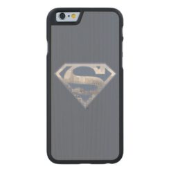 Superman S-Shield | Light Blue City Logo Carved Maple iPhone 6 Slim Case