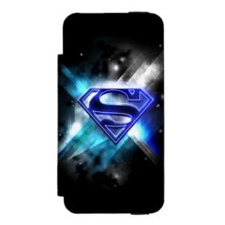 Superman Stylized | Blue White Crystal Logo Wallet Case For iPhone SE/5/5s
