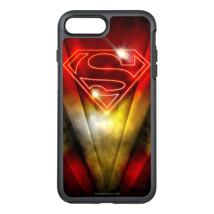 Superman Stylized | Shiny Red Outline Logo OtterBox Symmetry iPhone 7 Plus Case