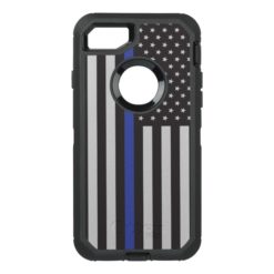 Support the Police Thin Blue Line American Flag OtterBox Defender iPhone 7 Case