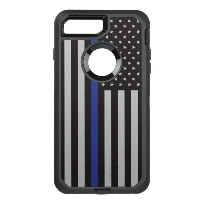 Support the Police Thin Blue Line American Flag OtterBox Defender iPhone 7 Plus Case