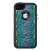 Teal Blue Green Purple Zebra Print iPhone Case