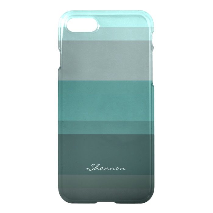 Teal Blue Green Subtle Chic Striped iPhone 7 case