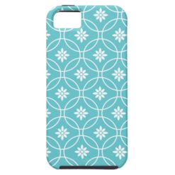 Teal Geometric Floral Pattern iPhone SE/5/5s Case