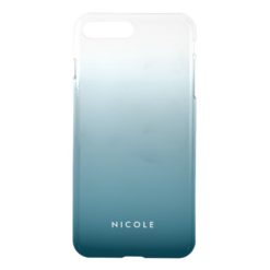 Teal Gradient Ombre Personalized Clear iPhone 7 Plus Case