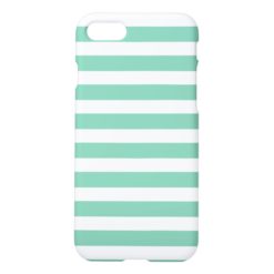 Teal Retro Colorful Modern Stripes Pattern iPhone 7 Case