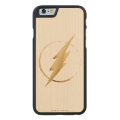 The Flash | Yellow Chest Emblem Carved Maple iPhone 6 Slim Case